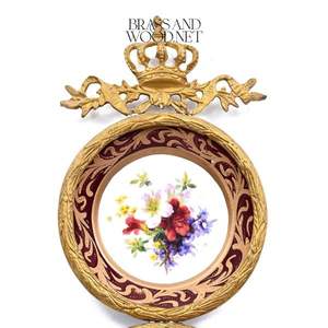 Marco de pared floral doble de latón antiguo hecho a mano chapado en oro decoración vintage elegante arte de pared de latón clásico - Product Image 5