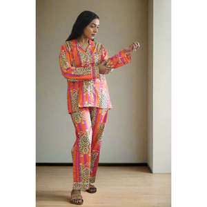 Conjunto de Pijama de Algodón Tiger Snooze con Estampado Floral de Leopardo y Cordón Ajustable, Talla XS - Product Image 3