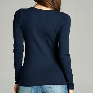 Camisetas de entrenamiento para correr de manga larga transpirables de secado rápido de LICRA básico de algodón liso para mujer - Product Image 4