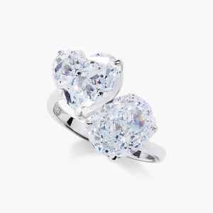 Anillos de Compromiso de Plata de Ley 925 con Circonita Blanca de Lujo Chapados en Oro de 18K Únicos para Mujer, Anillo de Joyería de Boda - Product Image 6