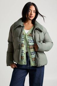 Veste matelassée en toile respirante d'hiver tendance pour femmes, chaude, à capuche, manches longues, surdimensionnée - Product Image 4