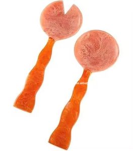 Juego de Servidores de Ensalada de Resina de Lujo, Hecho a Mano, Ecológico, Apto para Lavavajillas, Cucharas Elegantes para Comer, para el Hogar, Cocina, Fiestas, Restaurante - Product Image 2