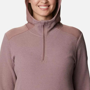 Sudadera con Capucha de Algodón de Manga Larga Informal para Mujer, Ropa de Calle de Alta Calidad con Diseño de Logotipo Bordado Personalizado, Media Cremallera de Invierno - Product Image 4