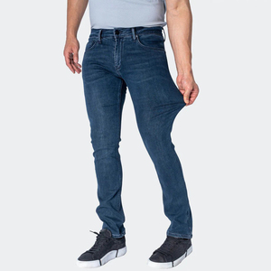 High Trending Blue Classic <b>Jeans</b> for Men Stretch <b>Soft</b> Pants with Stonewashed Finish Hip Hop & Streetwear Style Washed Technics - Product Image 4