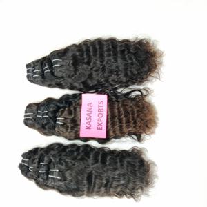 Vente en gros paquet de cheveux raides de couleur naturelle indienne 100% cuticule alignée traitée aucune machine double trame Extensions de cheveux humains - Product Image 4