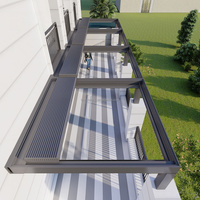 Pérgola Bioclimática Retráctil de Aluminio con Techo Automático Impermeable y Detección de Viento para Balcón o Villa, Motorizada