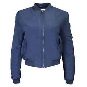 Venta al por mayor de chaqueta de bombardero lisa de moda personalizada para niñas 100% chaquetas de bombardero de material de poliéster para las mujeres - Product Image 2