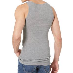 Men <b>Tank</b> <b>Tops</b> 100% Cotton Silver and <b>White</b> Sleeveless Undershirts Tagless Ribbed Slim Fit Muscle <b>Tank</b> <b>Top</b> with Scoop Neck - Product Image 5