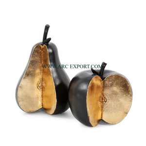 Escultura de lujo de fundición de aluminio con forma de fruta clásica Juego de 2 Escultura de lujo interior de diseño único hecha a mano para el hogar y la Oficina - Product Image 1