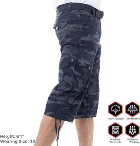 Factory Wholesale Custom Active Wear <b>Men's</b> Summer Athletic Breathable <b>Long</b> <b>Shorts</b> Quick Dry Polyester Drawstring Casual Style - Product Image 3