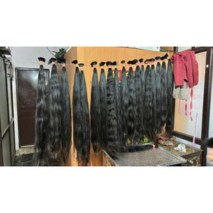 Cabello Remy virgen indio sin procesar, cutícula de onda recta del vendedor sin procesar, alineado, cabello humano de un solo estiramiento, negro Natural, 8-30 pulgadas - Product Image 4