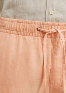 กางเกงขาสั้นผ้าถักเอวยางยืดโพลีเอสเตอร์/ไนลอนใส่สบายสำหรับผู้ชายใส่ลำลองในฤดูร้อน มีกระเป๋าข้าง เชือกผูกสีตัดกัน ระบายอากาศได้ดี - Product Image 6