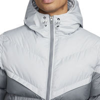 Chaquetas acolchadas para hombre más vendidas con cremallera Color gris y blanco Ropa de moda Chaqueta acolchada de invierno con sudaderas con capucha