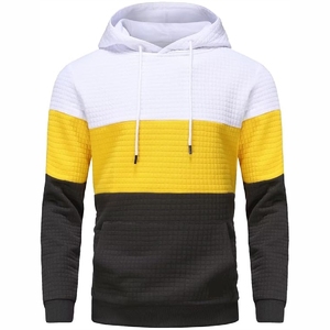 Sweat à capuche athlétique de performance haut de gamme, blanc épais, entièrement blanc, avec capuche jaune canari vif - Product Image 1