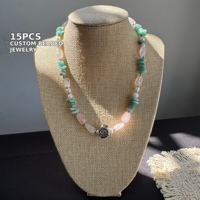 Collier artisanal d'été en pierres précieuses Cosatal, breloque coquillage, perles de turquoise, perles d'eau douce, bijoux en pierre naturelle, cadeau pour femme