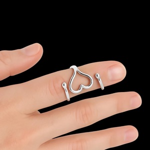 925 Sterling Silver Heart Trigger Finger <b>Splint</b> Ring Adjustable <b>Thumb</b> Support Handmade Jewelry Gift <b>for</b> Women and Mom - Product Image 3