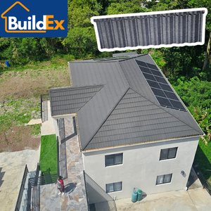 Meilleur <span class=keywords><strong>prix</strong></span> Tuile de <span class=keywords><strong>toiture</strong></span> en métal classique 0,5 mm avec revêtement en pierre grise, résistante au vent et à l'eau, <span class=keywords><strong>pour</strong></span> projet de villa en Afrique - Product Image 1