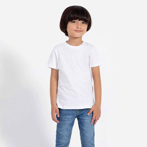 T-shirt à manches courtes en coton respirant pour enfants et hommes avec logo personnalisé sur le devant Vente en gros - Product Image 5
