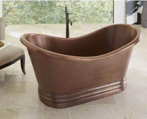 Bañera doble de cobre martillado oscuro, bañera hecha a mano, baño de lujo de estilo antiguo para el hogar y Spa, bañera de cobre decorativa - Product Image 6