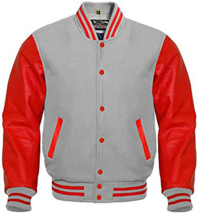 Veste bomber de style baseball sur mesure pour homme, bleu ciel, manches violettes, poignets rayés roses, col montant, vente en gros - Product Image 3