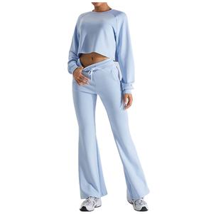 2024 nuevo conjunto de chándal de entrenamiento para mujer, nuevo Fitness de manga larga de secado rápido suelto para mujer - Product Image 1