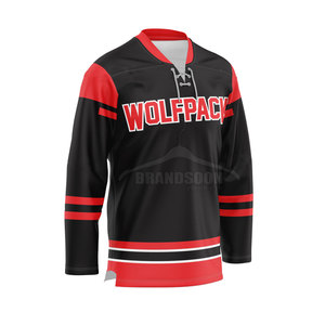 เสื้อฮอกกี้น้ำแข็งผู้ชายแบบพิมพ์ลายตามสั่ง คุณภาพสูง สีสันตามสั่ง ผ้าแห้งเร็ว ผสมสแปนเด็กซ์/คอตตอน ชุดกีฬา - Product Image 2