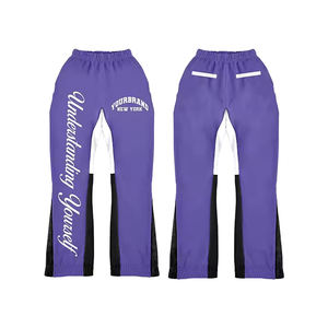 ชุดวอร์มขายดีสำหรับผู้ชาย ผ้าฝ้ายฟลีซ 100% ทรงขาบาน พิมพ์ลายสกรีนแบบรักษ์โลก ระบายอากาศได้ดี กางเกงคาร์โก้ลำลองสำหรับฤดูหนาว - Product Image 3