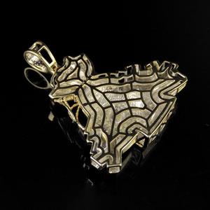 1กะรัตน้ำแข็งกระเป๋าจี้ Moissanite ตัดใน14K สีเหลืองทองแร็ปเปอร์เครื่องประดับเพชรวัสดุทองเหลืองจี้ดีเสน่ห์ - Product Image 2