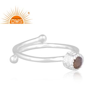 Dernières tendances Bague empilable en argent sterling fin avec pierres précieuses en labradorite naturelle Fabricant de bijoux personnalisé - Product Image 2
