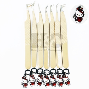 Pince à épiler visage d'ours pince à cils beige avec une forte adhérence testée à la main durable et antidérapante logo personnalisable vison - Product Image 4