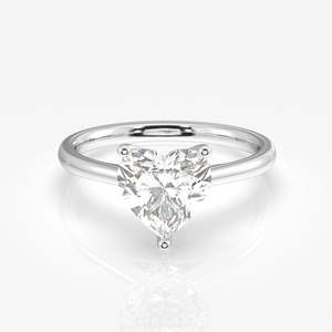 Bague de fiançailles solitaire classique avec diamant de laboratoire taille cœur en or 9 carats, style chic et élégant - Product Image 6