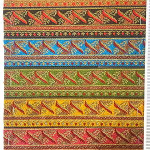 Color oro claro India prendas hilo metálico Jacquard cinta satén ajuste para prendas y decoraciones para árboles de Navidad - Product Image 1