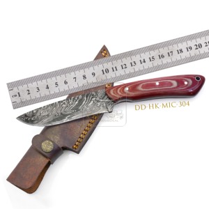 Hot Selling DD-HK-MIC-303 Outdoor Survival Knife 192 Layer Damascus Steel Sword Micarta Handle Stainless-Customized OEM Support - Product Image 2