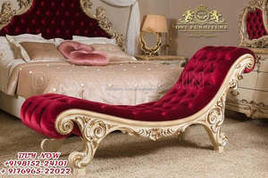 Chaise barroco de madera de teca de estilo europeo, chaise italiano de madera maciza para sala de estar Royallook, Deewan de madera tallada a mano para el hogar - Product Image 3