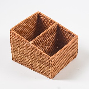 Décor à la maison cuisine tiroir accessoires couverts plateau organisateur rotin support plateau paniers pour ustensiles - Product Image 1