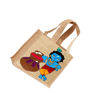 Sacs de shopping en jute imprimés tendance, utilisation quotidienne, sacs Novation, motif logo, emballés en vrac, fabriqués à Kolkata, Bengale-Occidentale, Inde - Product Image 3