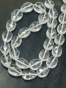 Cuentas de gotas de pera facetadas de cuarzo de cristal Natural, hebra de 16 pulgadas, 6x8-9x13mm, taladro recto, fabricación de joyas a granel, venta al por mayor - Product Image 2