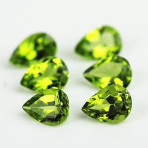 100% Piedra preciosa de peridoto verde natural facetada en forma de corte de pera Fabricación de joyas Piedra preciosa suelta de la India a precio mayorista OEM - Product Image 2