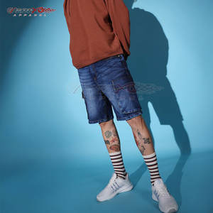 Fashionable <b>Men</b> Jeans <b>Shorts</b> With Clean Lines And Slight Fade <b>Men</b> Tapered Jeans <b>Shorts</b> With Stitch Detail - Product Image 2