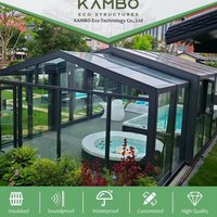 Kit de véranda électrique extensible en verre trempé au design moderne, enclos automatique pour jardins et patios de villas et maisons de petite taille