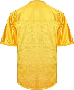 Camisetas de Fútbol Americano al por Mayor, Personalizadas, Amarillas, Estilo Cuadrado, para Entrenamiento, con Mangas Cortas y Diseño de Malla Bordada, en Venta - Product Image 6