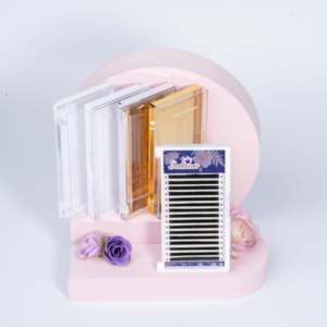 Extensions de cils longues et naturelles en cheveux synthétiques faits à la main, courbure C, longueur 8-15 mm, épaisseur 0,05 mm, couleur noir profond, 16 rangées/plateau, faciles à poser - Product Image 6