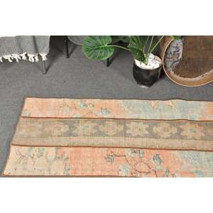 Alfombra de lana azul naranja de estilo bohemio, 1,9x6,5 pies, patrón rectangular clásico, alfombras de cama laterales de área grande turca, nuevo modelo de látex - Product Image 3