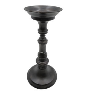 Soporte de pilar de vela de aluminio Color bronce soporte de vela de diseño de lujo para decoración de hogar y boda hecho a mano - Product Image 1