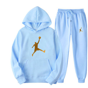 Conjunto de ropa deportiva para hombre de 2 piezas de Otoño/Invierno, chaqueta con capucha estampada y pantalones de chándal, chándal para correr para hombre, ropa, chándales para hombre - Product Image 3