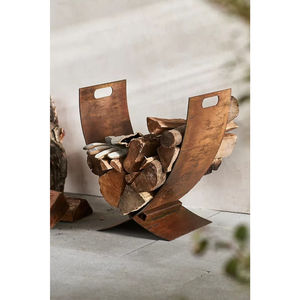 Luxury Gold Metal Firewood Holder Modern Steel <b>Log</b> Storage Rack With Carry Handles Stylish Indoor Fireplace Wood Stand Outdoor - Product Image 4