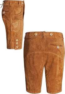 SHORT BAVAROIS LEDERHOSEN CUIR DAIM TRACHTEN HOMME PORTE LE SHORT OKTOBERFEST - Product Image 3