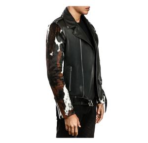 Chaqueta de cuero de vaca para hombre recién llegada hecha a mano con pelo curtido procesado - Product Image 2