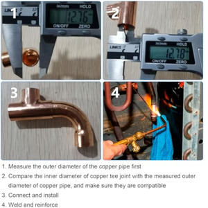 Chất lượng cao hệ thống ống nước HVAC nhà sản xuất mồ hôi kết thúc TEE đồng cho hệ thống ống nước - Product Image 6