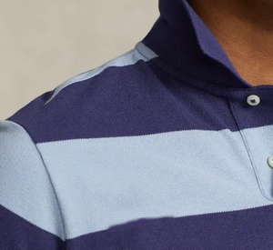 Camiseta de rugby Orgánica universitaria con logotipo personalizado Polo de rugby vintage Camiseta de manga corta para hombre Polo ajustado - Product Image 4